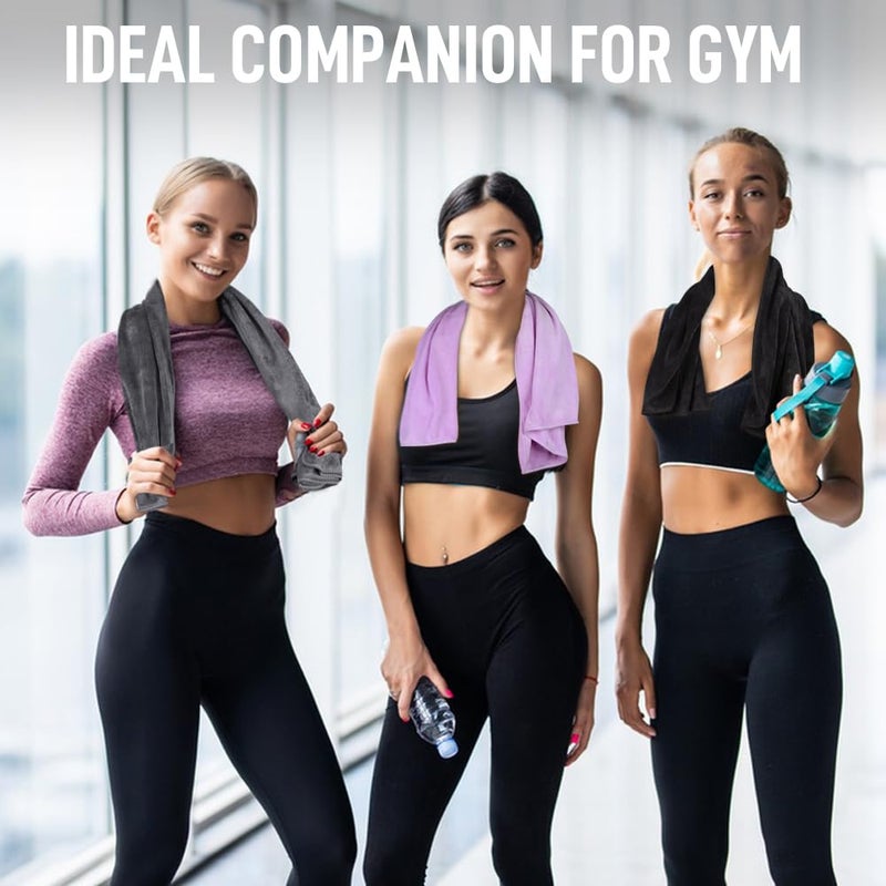 SINLAND Microfiber Gym Towels Sports Fitness Workout Sweat Towel Super Soft and Absorbent 3 Pack 16 Inch X 32 Inch - Image 5